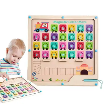 Mágneses ábécé Labirintus Mágneses betűs labirintus Oktatási labirintus játékok Montessori ABC kirakós tábla lányoknak Fiúk Óvoda