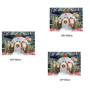 Karácsonyi háttérszövet Karácsonyi hóház Multifunkcionális kényelmes fényképezés Háttérkendők