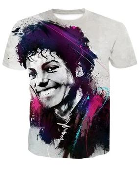 Hot Unisex énekes Michael Jackson póló Hip Hop Street Wear 3D nyomtatott póló Summer Casual rövid ujjú felső