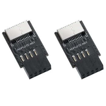 2X USB 2.0 előlapi fejléc USB 9Pin - USB 2.0 Type-E belső adapter alaplapi csatlakozó adapter