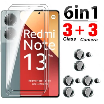 6in1 edzett üveg tok Redmi Note 13 Pro 4G képernyővédő fóliához Xiaomi Redmi Note13-hoz 13Pro Note13Pro 5G lencsevédő film