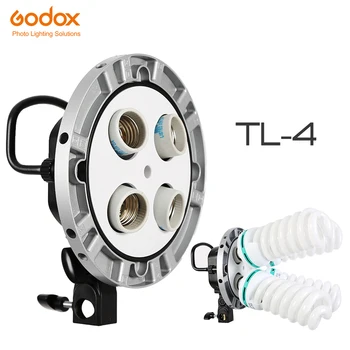 Godox Photo Studio TL-4 4in1 E27 foglalat Tricolor izzólámpa lámpafej Multi-tartó fényképezőgép fotózáshoz világítás