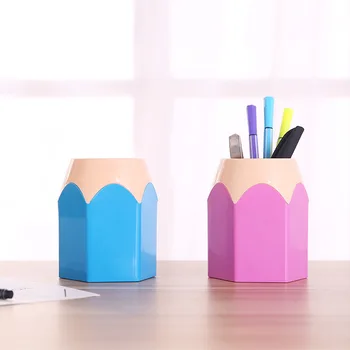 Kreatív toll váza ceruza edény sminkkefe tartó Írószer íróasztal rendezett műanyag íróasztal rendszerező konténer Iskolai irodaszerek