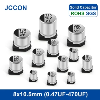 10Pcs JCCON SMD alumínium elektrolit kondenzátor 8x6.2mm 8x10.5mm 6.3V1000UF 10V1000UF 16V330UF 16V470UF 25V470UF