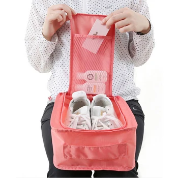 Hordozható vízálló cipő Szervező táska Táska Zsebcsomagoló kockák Fogantyú nylon cipzáras táska utazási kiegészítőkhöz