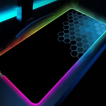 Design nagyméretű RGB gamer egérpad egérszőnyeg Gaming Desk Mat LED billentyűzet szőnyegek Világító asztali párnák Egérpad PC-hez Egérpadok