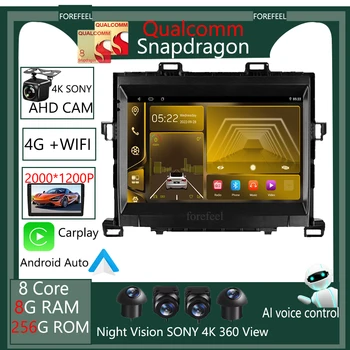 Qualcomm 360 bütyök vezeték nélküli Carplay Android Toyota Alphard H20 2008-2014 autórádió multimédia videó lejátszó navigáció QLED IPS