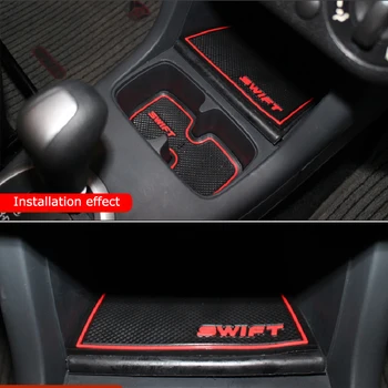 Autó matrica Automatikus ajtó horonyszőnyeg gumi pohárpárna párna Suzuki Swift 2005-2014 stílus autó belső csúszásmentes szőnyeg kiegészítők