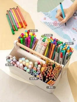 toll jelölő doboz kreatív aranyos írószer rajzfilm ins szervező tartó tároló ceruza új nagy asztali kapacitás