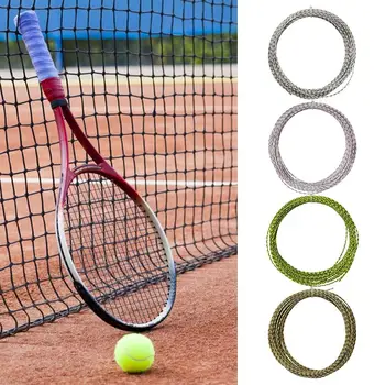 Többszínű teniszütő húrszerszám Nylon csere kiegészítők Tenisz virághuzal 1.35mm / 12M Javítás ütő menet húrozás
