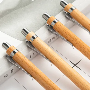 Új egyszerű atmoszférikus bambusz üzleti aláírás golyóstoll Iskolai iroda fekete tintás toll 1mm diákíró írószer