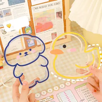 Kawaii akril tolltartó asztali rendszerező Kreatív aranyos medve nyuszi irodai írószer kozmetikai tároló doboz alátét klipek