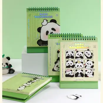 16 hónapos 2024-es asztali naptár vastag papír Aranyos rajzfilm panda naptár 2023. szeptember - 2024. december HuaHua havi tervező