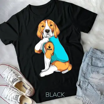 Beagle I Love Mom ruházat, kutya anya ajándékok női póló Uniszex póló hosszú ujjú