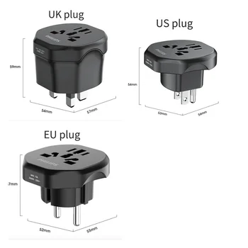 Philips csatlakozó adapter EU UK USA Utazó adapter aljzat Hálózati csatlakozó átalakító Töltő Globális univerzális adapter