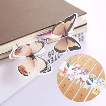 12PCS/SET Vintage könyvjelzők Pillangók gemkapcsok kawaii Virágok jelölő Üzenetkártyák könyvjelző Iskolai kellékek Gyermek ajándékok