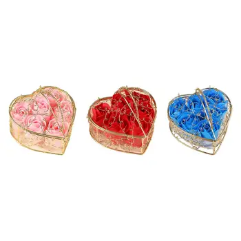 Szappanrózsa, Valentin-napi ajándék, szív alakú doboz kreatív illatos fürdőszappan