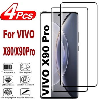 2 / 4Pcs edzett üveg Vivo X90 Pro + X80Pro X80Pro X100 Pro ívelt képernyővédő üveghez