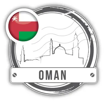 Omán zászló bélyegző autó lökhárító matrica matrica-80s' retro logó ablakokhoz, autókhoz, teherautókhoz, szerszámosládákhoz, laptopokhoz, MacBook személyiséghez
