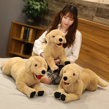 Új 35/75cm szimulációs labrador kutya plüss játék kreatív valósághű állat kiskutya babák töltött puha játékok gyerekeknek születésnapi ajándék