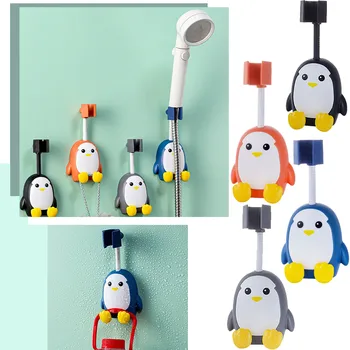 Pingvin zuhanytartó rajzfilm ingyenes lyukasztás univerzális beállítás fürdőszobai zuhany ingyenes lyukasztó rögzített zuhanyfúvóka akasztó