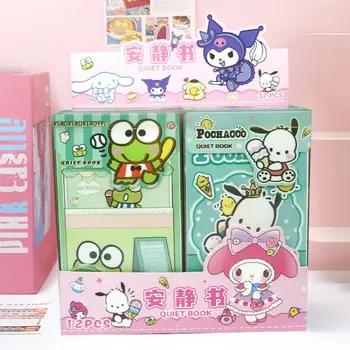 Kawaii Sanrioed My Melody Kuromi Keroppi Aranyos Rajzfilm Gyermek Diy Kreativitás Csendes könyv Puzzle Anime Perifériás Születésnapi ajándék