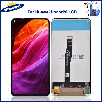  eredeti kijelző Huawei Honor 20 LCD érintőképernyős digitalizáló szerelvényhez kerettel a Honor 20 Nova 5T YAL-L21 LCD képernyőhöz
