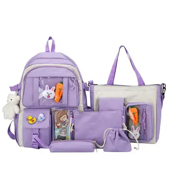 4 db készlet gyermek iskolai hátizsák Kawaii női hátizsák könyvtáska Iskolatáskák tizenéveseknek Lányok mochilas para niñas 가방 рюкзак