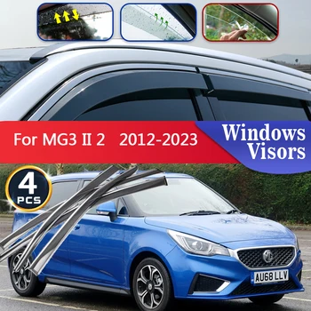 Autós ablakvédő MG3 II 2-hez 2012~2023 2013 2014 2015 Szellőző napellenző eső Nap szemöldökvédő fedél terelő matricák Tartozékok