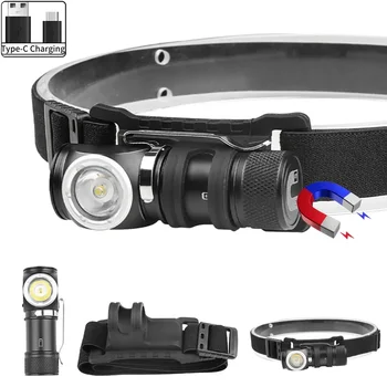 P8 LED erős fényszóró USB újratölthető fej zseblámpa hátsó mágnes 3 mód világítás hordozható horgász kemping zseblámpa