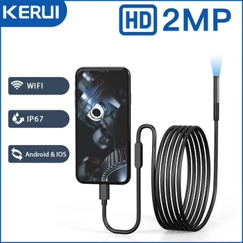  KERUI 2MP endoszkóp kamera WiFi 7,9 mm-es mini kamera vízálló kemény huzalvezeték ellenőrző boroszkóp C típusú IOS-hez