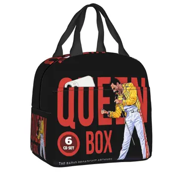 Custom Rock Band Queen Freddie Mercury uzsonnás táska férfi nők Meleg hűtő szigetelt uzsonnás dobozok gyerekeknek