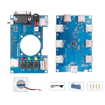 Mister FPGA IO analóg kártyához V6.1 + USB Hub V2.1 kártya + ventilátor kék cseretartozékok Terasic DE10-Nano Mister FPGA-hoz