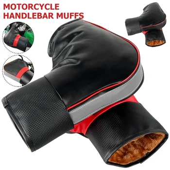 1Pár motorkerékpár kormány muffs védő motorkerékpár robogó vastag meleg markolatú fogantyú muff esőálló téli melegítő kesztyű