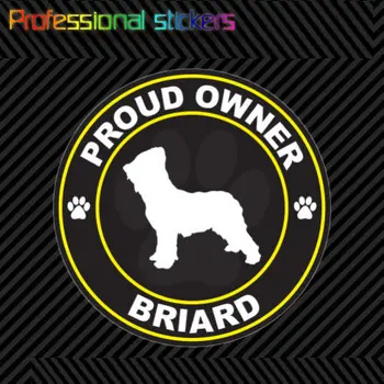Büszke tulajdonos Briard matrica matrica öntapadó vinil kutya kutya kisállat autóhoz, laptopokhoz, motorkerékpárokhoz, irodaszerekhez