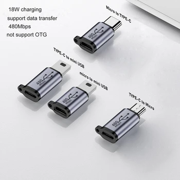68TA - Micro USB adapter C típusú anya Micro USB apa átalakító csatlakozó