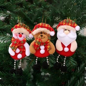 Boldog karácsonyt Mikulás hóember baba karácsonyfa függő medálbabák díszek Otthoni parti dekoráció Navidad